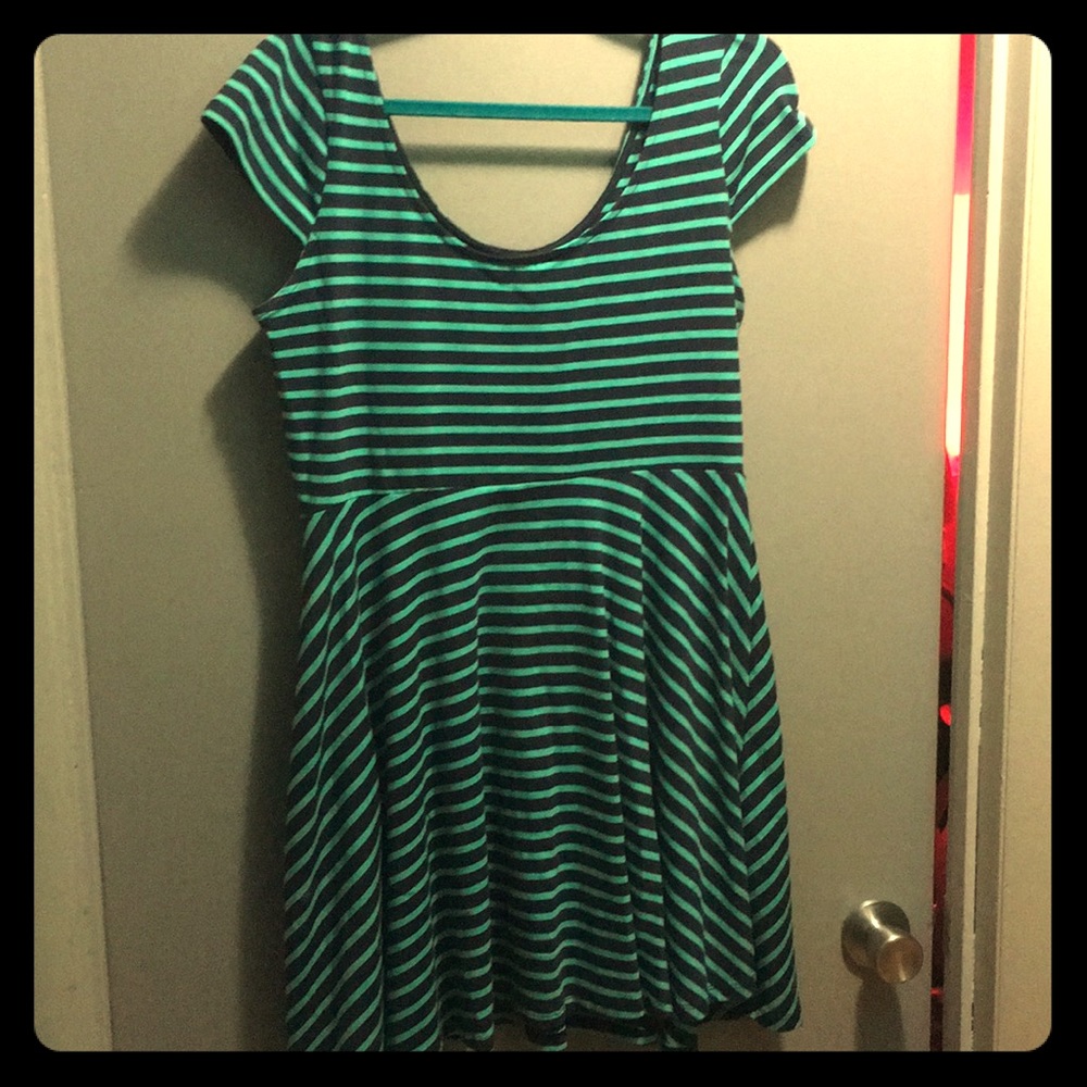 Scoop neck fit and flare dress